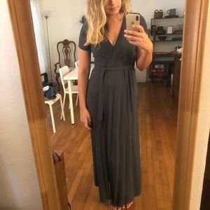 Vici Gray Wrap Dress